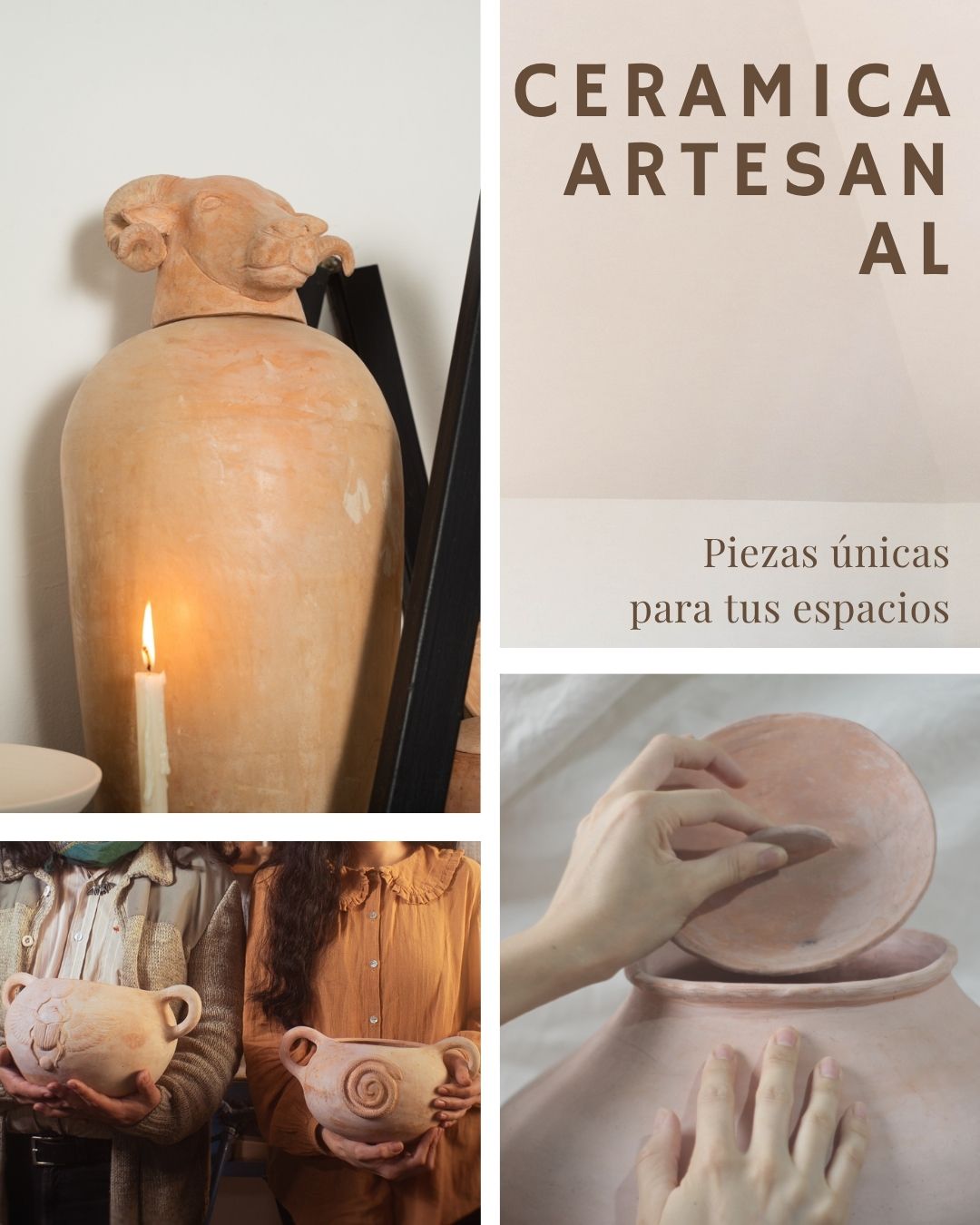 Linea de Jarrones, Tinajas y Vasijas de cerámica artesanal de barro